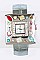 Fashionable Metallic Cuff Crystal Square Watch LA 05-BG1230L