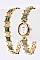 Posh ELGIN Gem Stone Bracelet Watch & Earrings Gift Set LAELT230ST