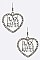 Pack of 12 Black Lives Matter Crystal Heart Drop Earrings Set