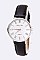 Stylish Textured Dial Leather Band Fashion Watch LA-8822