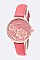Stylish Crystal Dial Flower Stencil Iconic Watch LA-8710