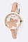 Chic Flower Printed Dial Iconic Skinny Band Watch LA-8738