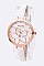 Chic Flower Printed Dial Iconic Skinny Band Watch LA-8738