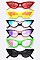Pack of 12 Comic Cat Eye Skinny Sunglasses