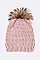 Trendy Racoon Fur Pom Pom Chevron Knit Beanie LA-EMH8578