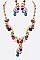 Crystal Teardrop Statement Necklace Set