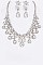 Posh Crystal Statement Evening Necklace Set