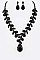 Vines Crystal Teardrop Statement Necklace Set