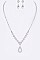 Glitzy Rhinestone Teardrop Pendant Necklace Set LANR7220345