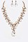 Vines Crystal Teardrop Statement Necklace Set