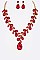 Vines Crystal Teardrop Statement Necklace Set