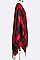 Stylish Plaid Fringe Poncho Scarf