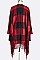 Stylish Plaid Fringe Poncho Scarf