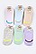 Pack of (6 Pieces) Assorted Cotton Non-Slip No-Show Socks LA-BB34-Pastel