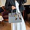 Large Size Scarfed Croc Combo Satchel Handbag