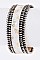 Stylish Metallic Embossed Leather Magnetic Bracelet