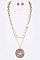 Posh Crystal Glitter Sand Pendant Layered Necklace Set LASS0919