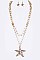 Stylish Pearl & Crystal Starfish Pendant Layered Necklace Set LASS0918