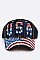 USA Crystal Embelished Fashion Denim Cap