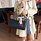Large Size Scarfed Croc Combo Satchel Handbag