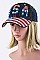USA Crystal Embelished Fashion Denim Cap