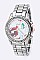 Fashionable Stone Bezel Flower Dial Watch LA 05-1436