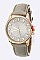 Trendy Baguette Crystal Bezel Leather Watch LA	05-2912
