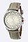 Trendy Baguette Crystal Bezel Leather Watch LA	05-2912