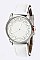 Trendy Baguette Crystal Bezel Leather Watch LA	05-2912