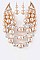 Posh Jumbo Pearls & Crystal Layer Statement Necklace Set LACN2176