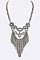 Posh Pearl & Crystal Fringe Chain Iconic Necklace LA12574