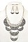 ETCHED TRIBAL BIB NECKLACE SET