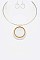 WIRED COLLAR METAL PENDANT NECKLACE SET