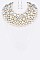 AB Lucite Pearl Bib Statement Necklace Set