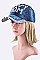 Crystal NAVY MOM Embelished Fashion Denim Cap LA-HT277X093D