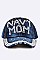 Crystal NAVY MOM Embelished Fashion Denim Cap LA-HT277X093D