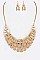 COLLAR PEBBLE METAL STATEMENT NECKLACE SET