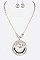 Metal Pendant  Crystal Accent Textured Necklace Set
