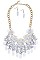 FLORAL LUCITE BIB NECKLACE SET
