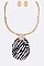 Modern Animal Print Statement Necklace Collar With Earrings LA-0872