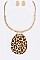 Modern Animal Print Statement Necklace Collar With Earrings LA-0872