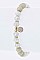 Fab Multi-Beads and CZ Stone Disk Stretch Bracelet LA-OB6186