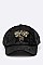 DISTRESSED GOLDEN BEE PATCH VELOUR CAP