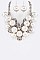 Crystal Ball and Mix Pearls Statement Necklace Set