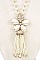 PEARL LINK FLORAL PENDANT NECKLACE