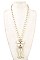 PEARL LINK FLORAL PENDANT NECKLACE