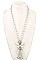 PEARL LINK FLORAL PENDANT NECKLACE