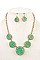 FAUX DRUZY STONE LINK NECKLACE SET