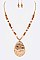 Chic Mix Beads Hammered Teardrop Pendant Necklace Set LA126227