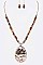 Chic Mix Beads Hammered Teardrop Pendant Necklace Set LA126227